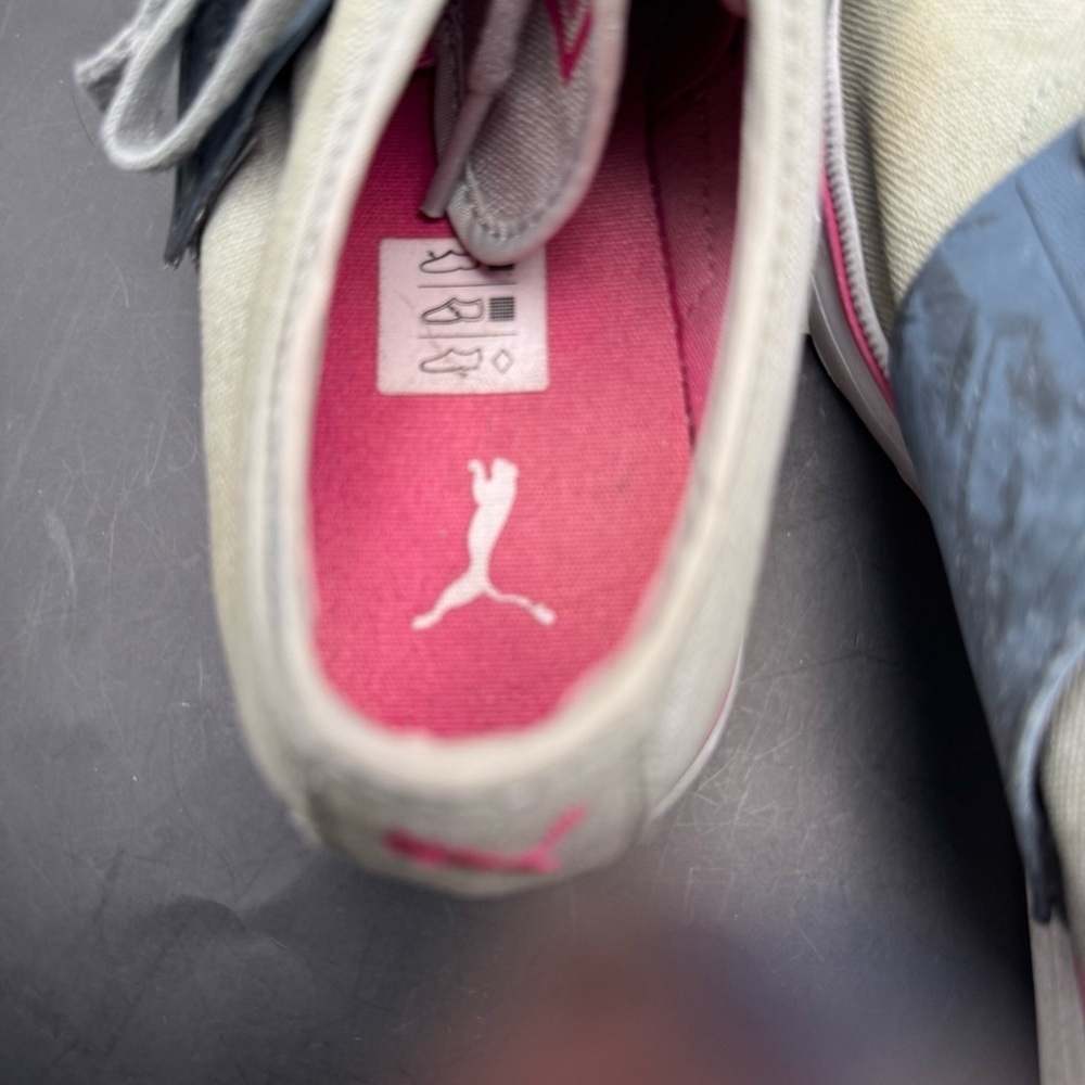 PUMA SPORT LIFESTYLE BLUE GRAY WOMEN'S ATHLETIC SKATE SHOES SIZE 6.5 PINK TRIM - Picture 11 of 12